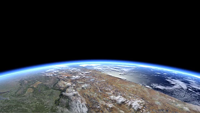 Flying over planet Earth  (artist's impression)
