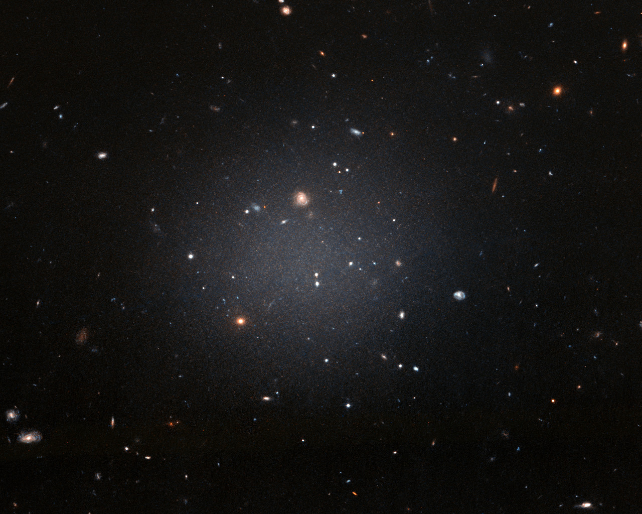 A ghostly galaxy lacking dark matter